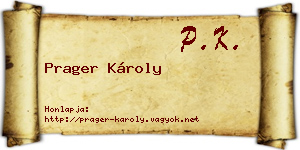 Prager Károly névjegykártya