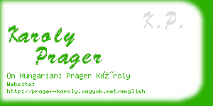 karoly prager business card